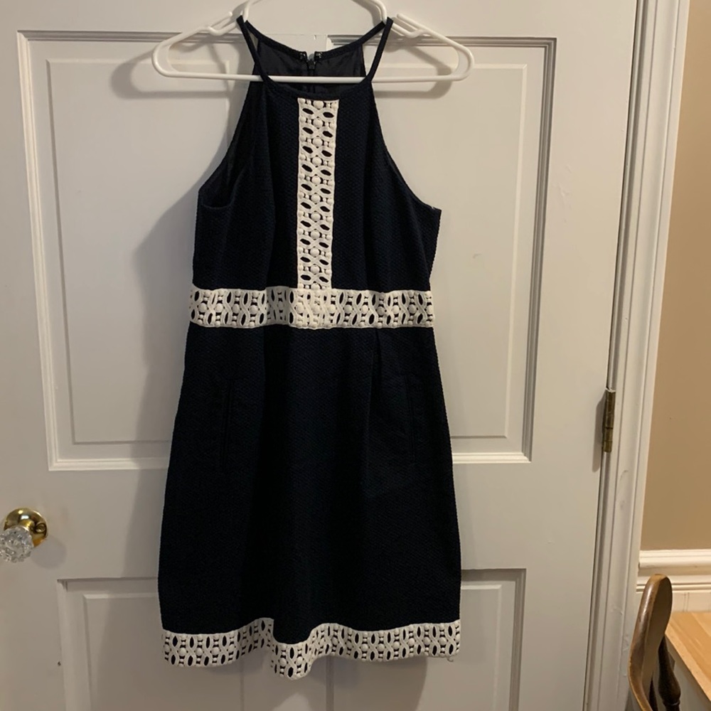Michael Kors cotton halter dress with crochet detail 6